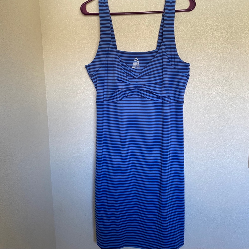 Alpine Design Blue Striped Athletic Dress
